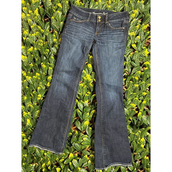 Vintage y2k dark wash low rise american eagle jeans size 4 - Picture 7 of 7
